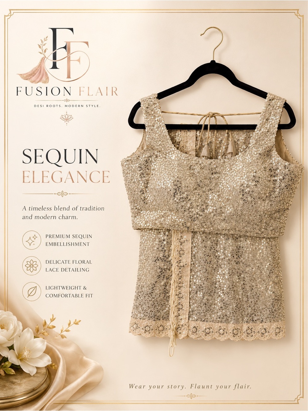 Sequin Women's Designer in Ivory - Size 36